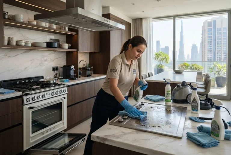 Professional kitchen deep cleaning Dubai service in a modern UAE kitchen