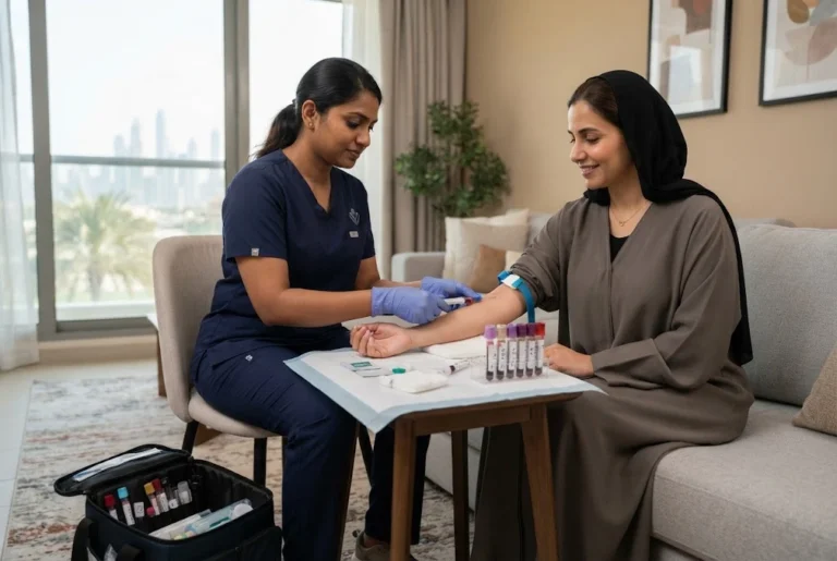 Lab test at home with professional blood sample collection in the UAE