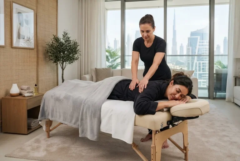 Massage at home near me with a professional wellness practitioner in Dubai