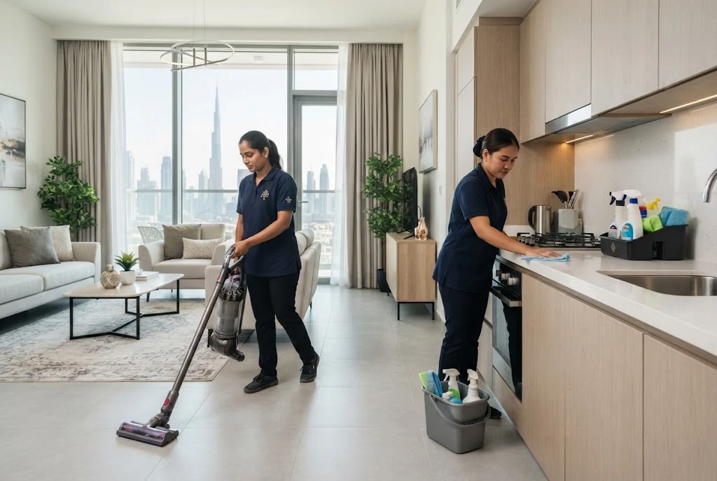 Residential cleaning services in a modern UAE home